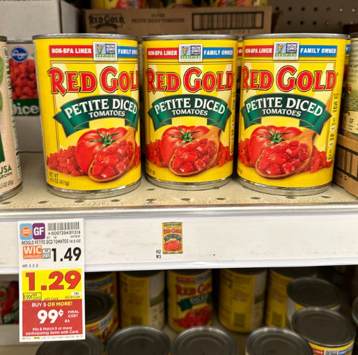 Red Gold Tomatoes Kroger Shelf Image