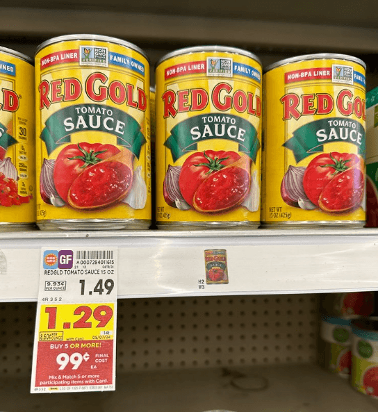 Red Gold Tomatoes Kroger Shelf Image
