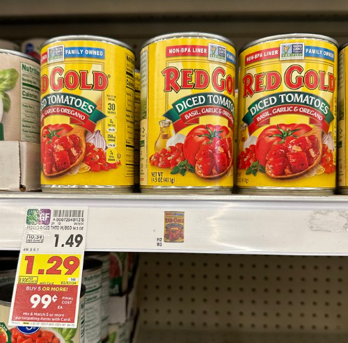 Red Gold Tomatoes Kroger Shelf Image