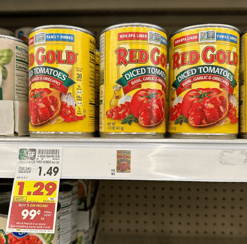 Red Gold Tomatoes Kroger Shelf Image