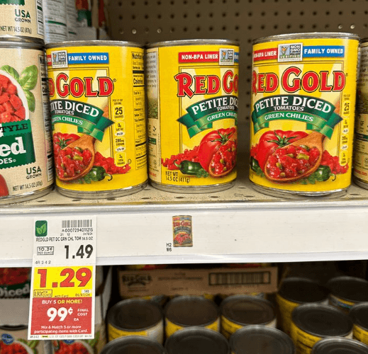Red Gold Tomatoes Kroger Shelf Image
