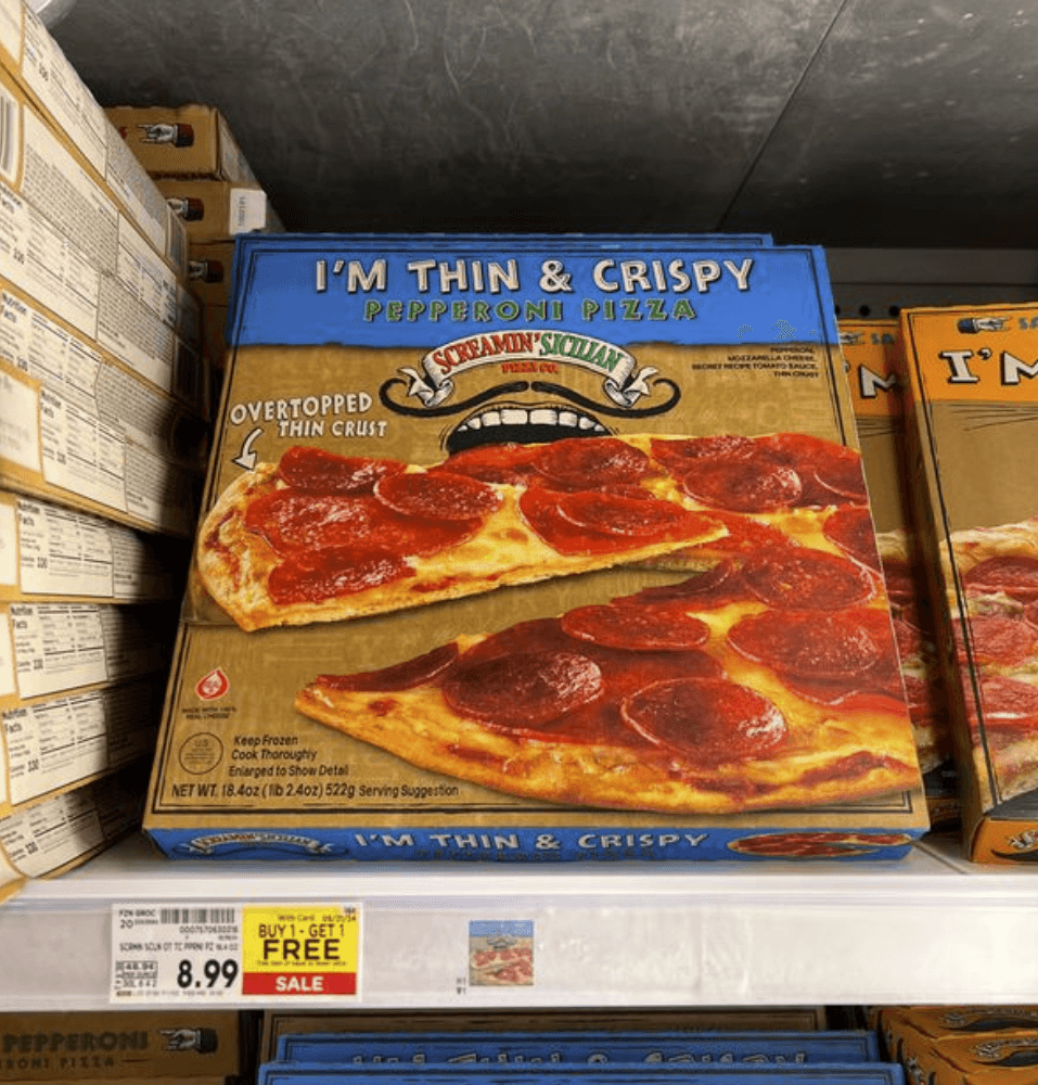 Screamin Sicilian Pizza Kroger Shelf Image