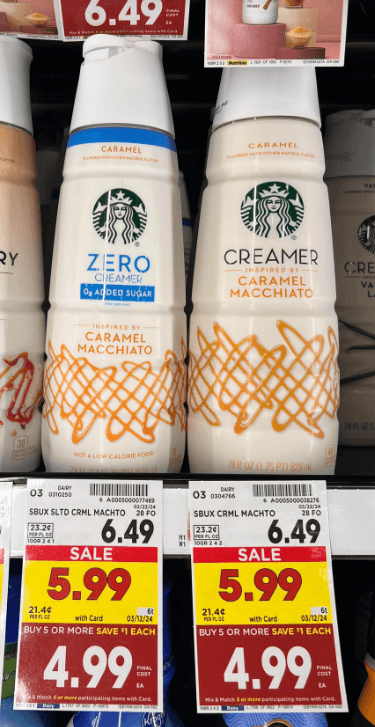 Starbucks Creamer Kroger Shelf Image