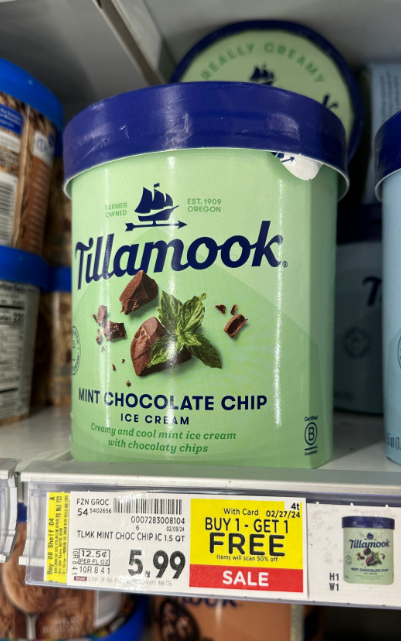 Tillamook Ice Cream Kroger Shelf Image