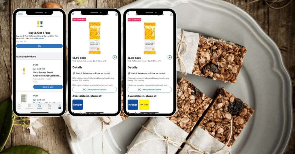 Verb Caffeinated Bar Kroger Coupon and Rebates