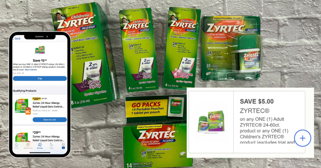 Zyrtec with coupons kroger