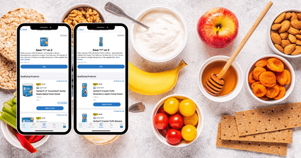 Gerber digital deals with snacks in background