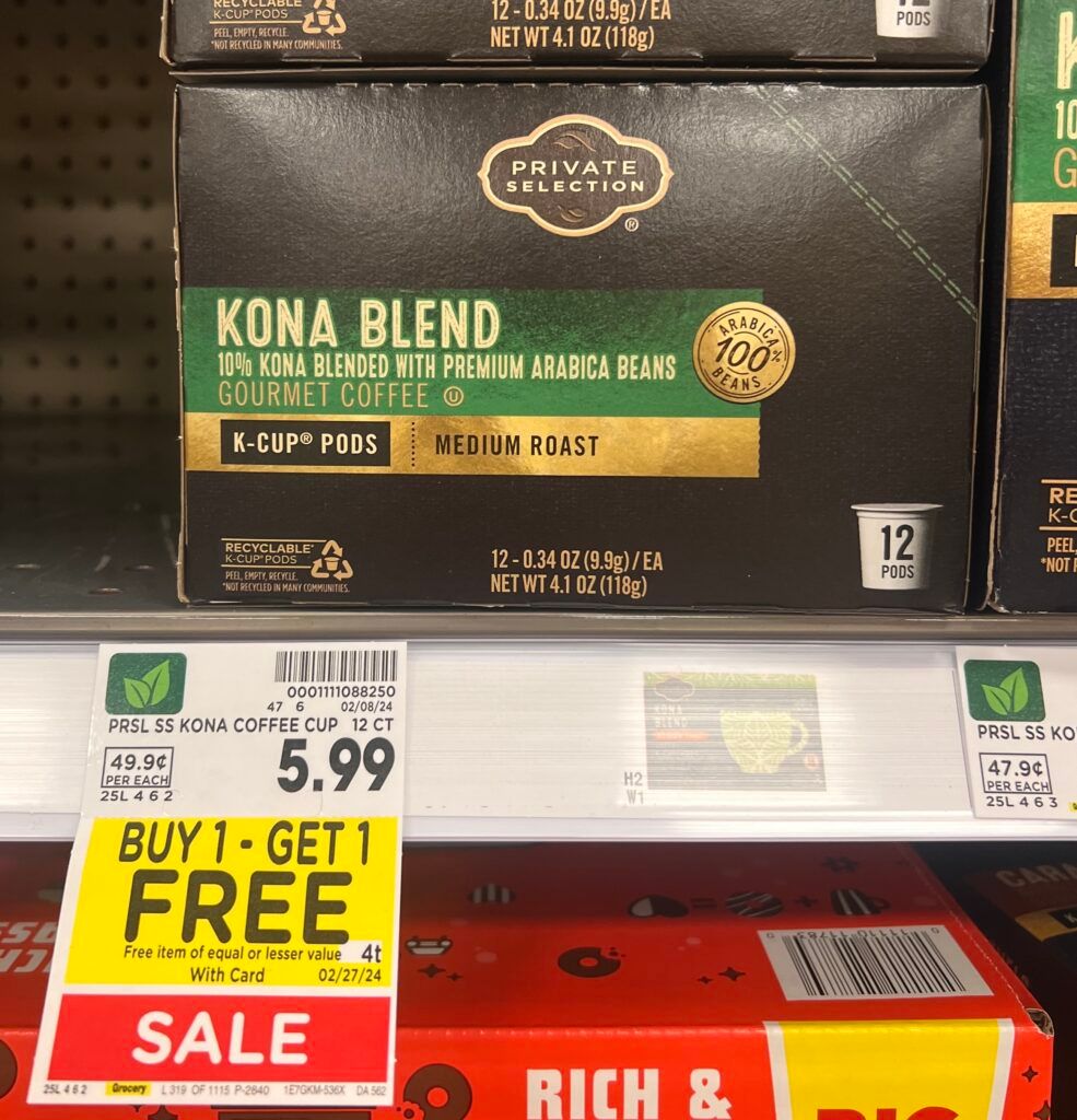 Private Selection Coffee K-Cups Kroger Shelf Image