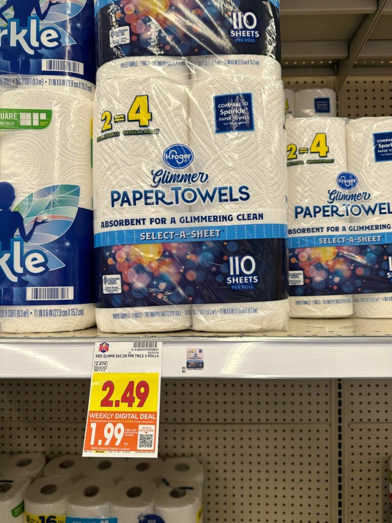 kroger paper towel shelf image