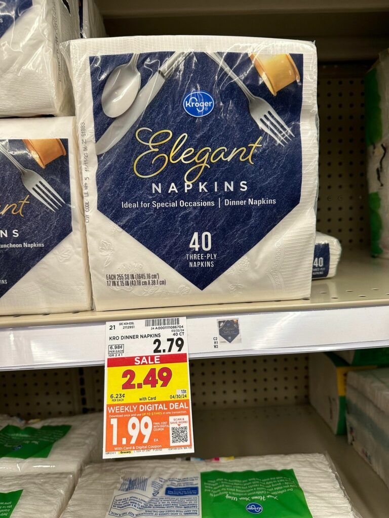 kroger napkins shelf image