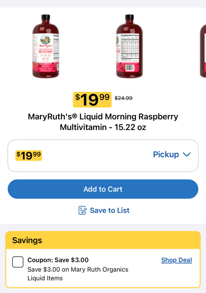 mary ruth's liquid morning kroger shelf image