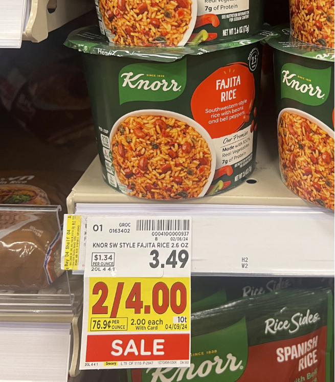 Knorr Rice Sides Kroger Shelf Image