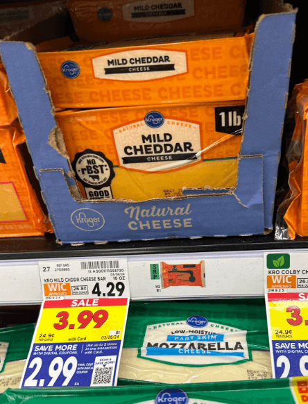 Kroger Cheese shelf image