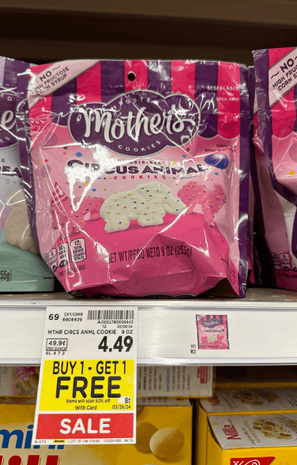 Mother's Cookies Kroger Shelf Image