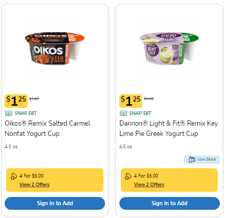 Oikos, Two Good OR Light & Fit Remix Yogurt Kroger Shelf Image