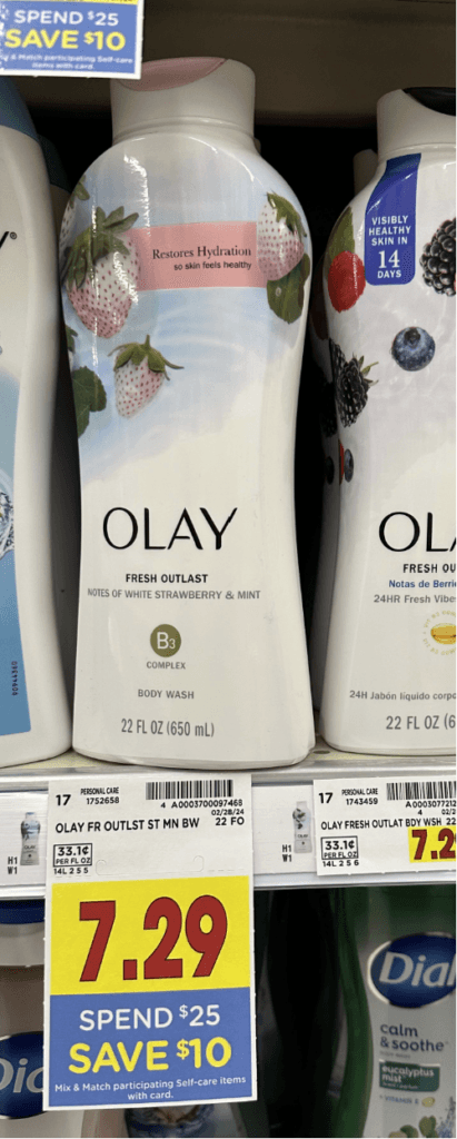 Olay Body Wash Kroger Shelf Image