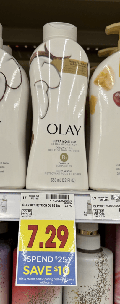 Olay Body Wash Kroger Shelf Image
