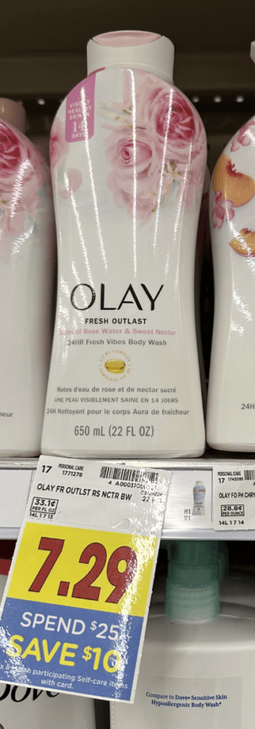Olay Body Wash Kroger Shelf Image