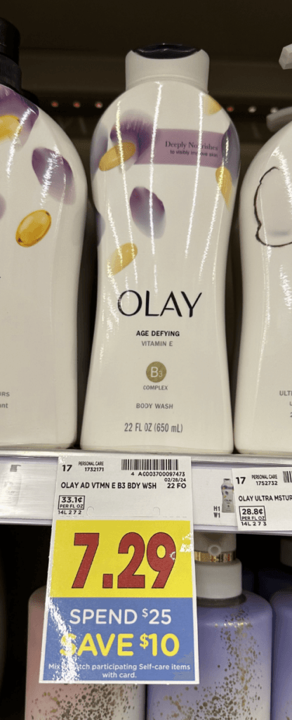 Olay Body Wash Kroger Shelf Image