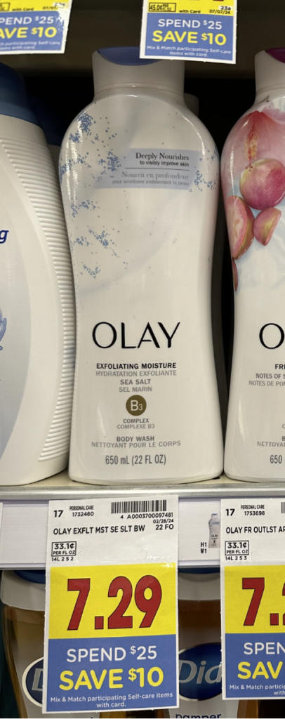 Olay Body Wash Kroger Shelf Image