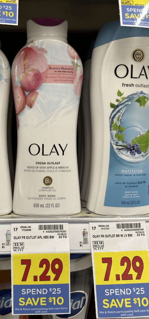 Olay Body Wash Kroger Shelf Image