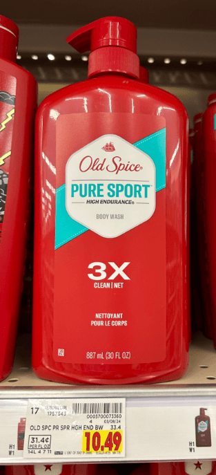 Old Spice Body Wash Kroger Shelf Image