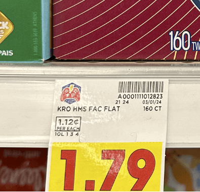 POINTS REWARDS PLUS shelf tag Kroger