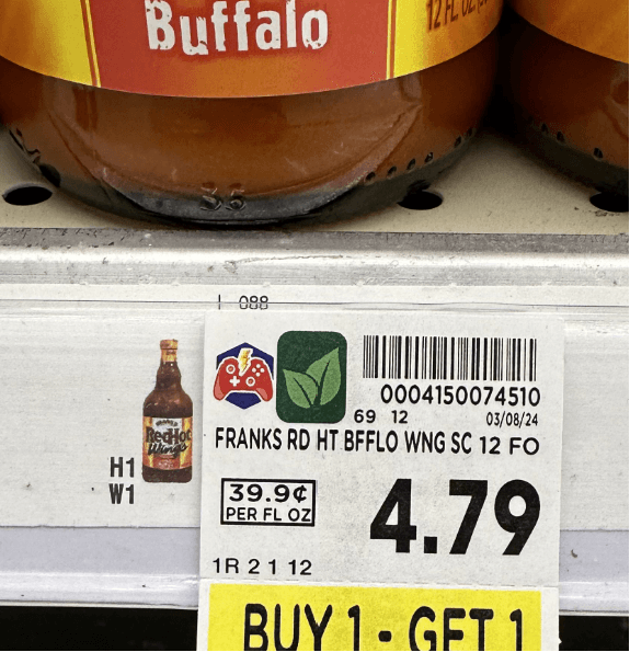 POINTS REWARDS PLUS shelf tag Kroger