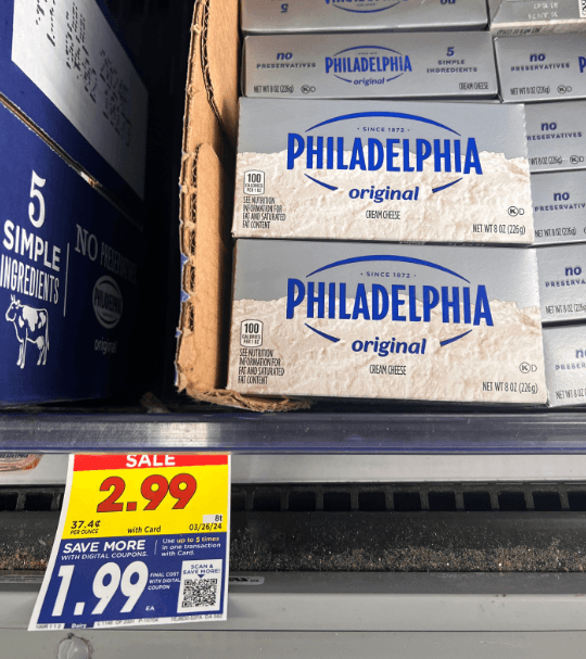 Philadelphia Cream Cheese Kroger Shelf Image