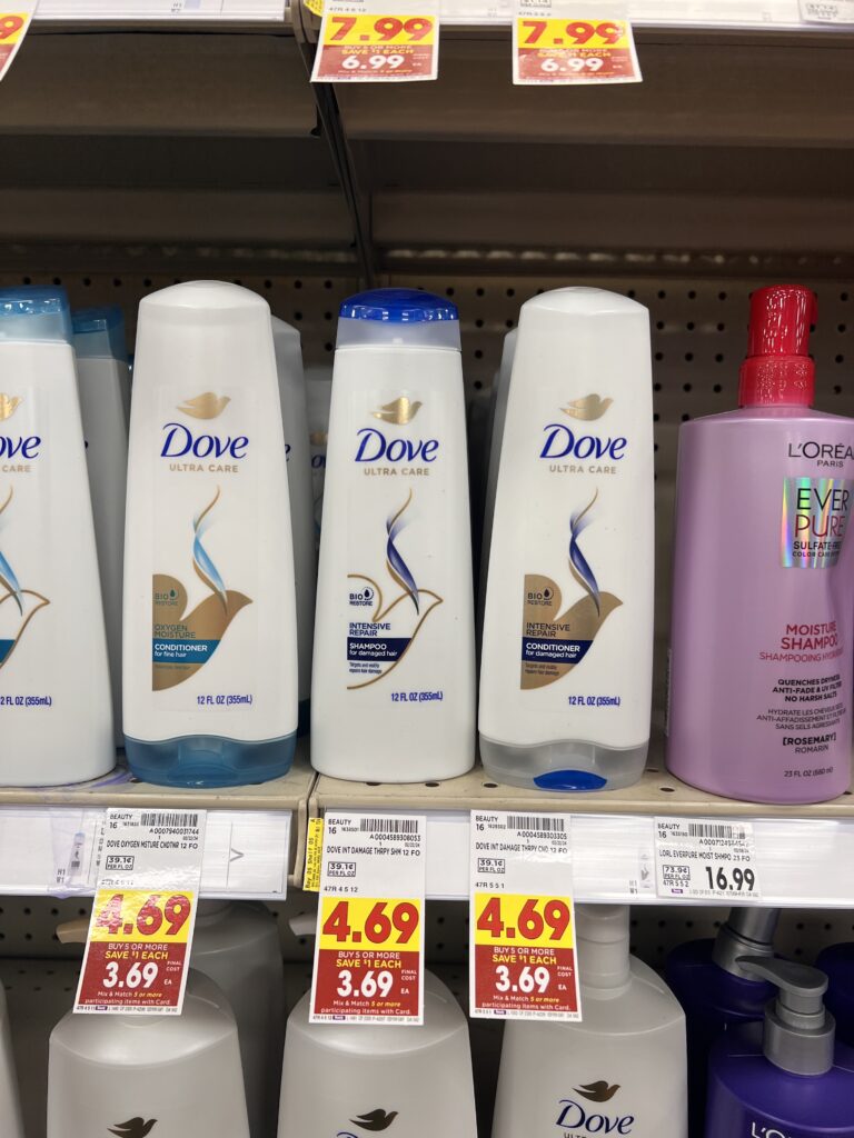 dove hair care kroger shelf image