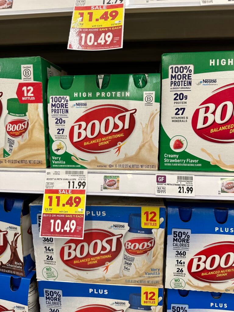 boost drinks kroger shelf image