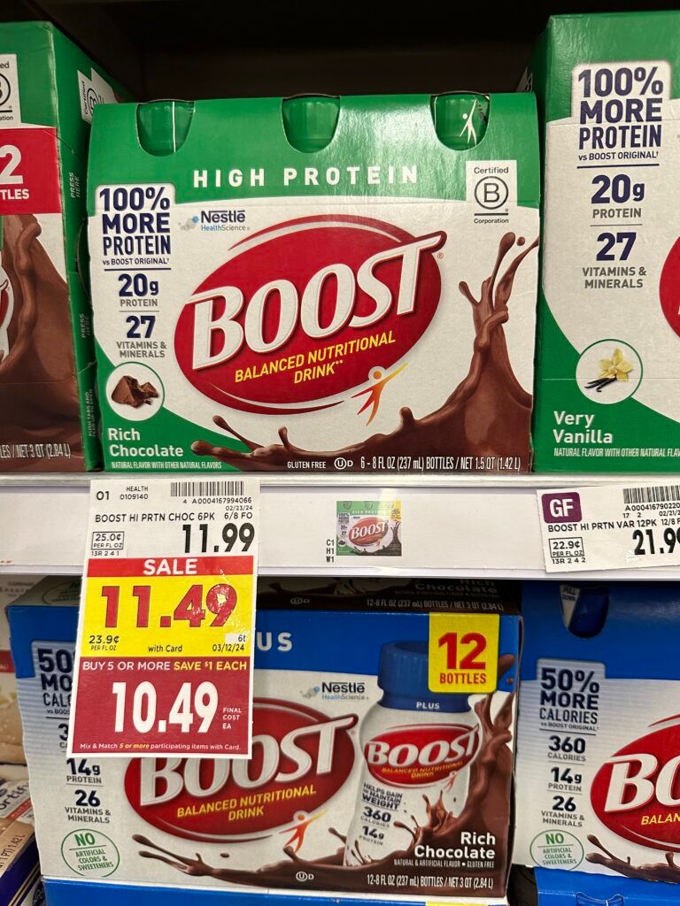 boost drinks kroger shelf image