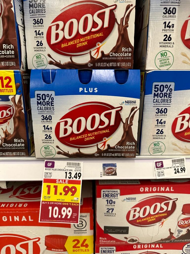 boost drinks kroger shelf image