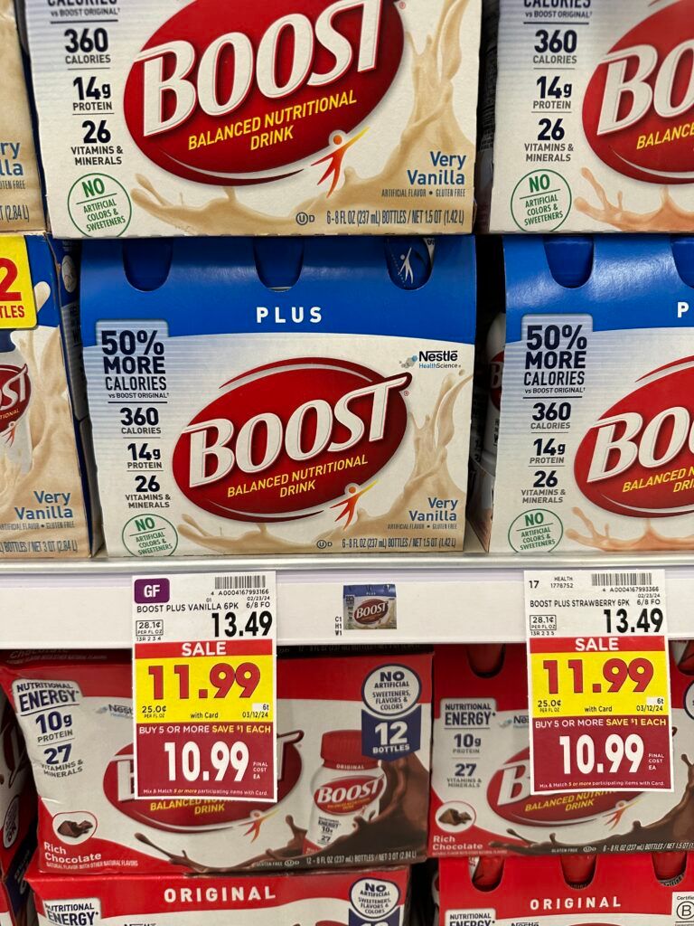 boost drinks kroger shelf image