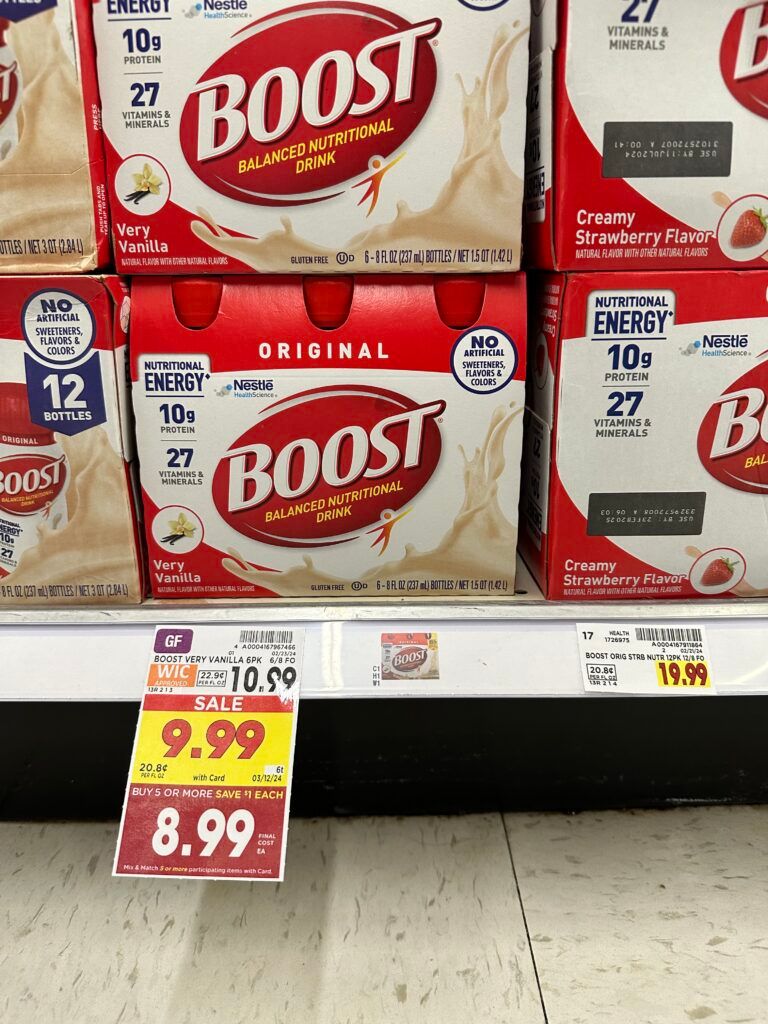 boost drinks kroger shelf image