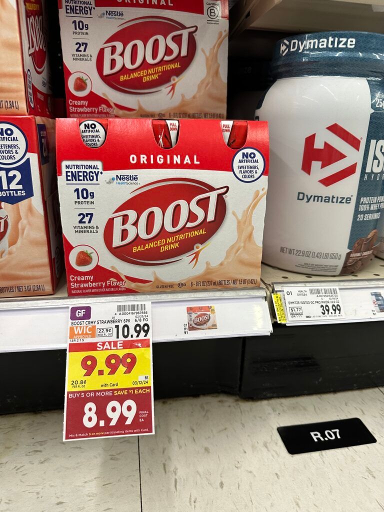 boost drinks kroger shelf image