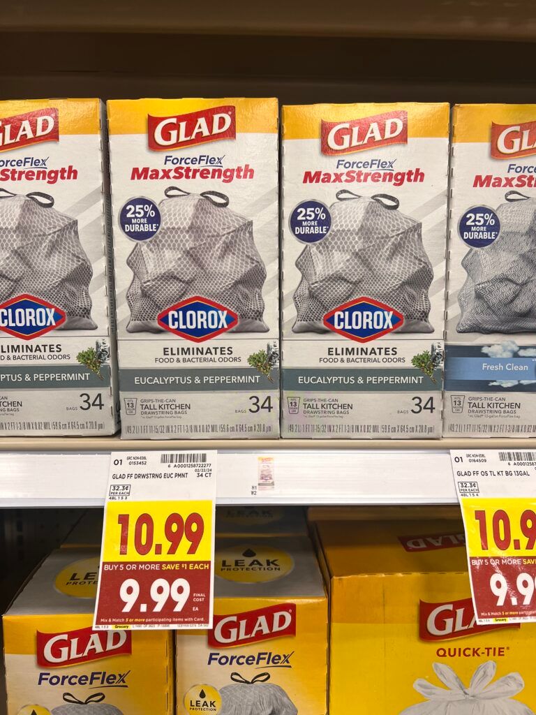 glad trash bags kroger shelf image