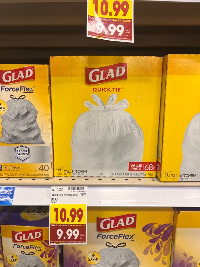 glad trash bags kroger shelf image