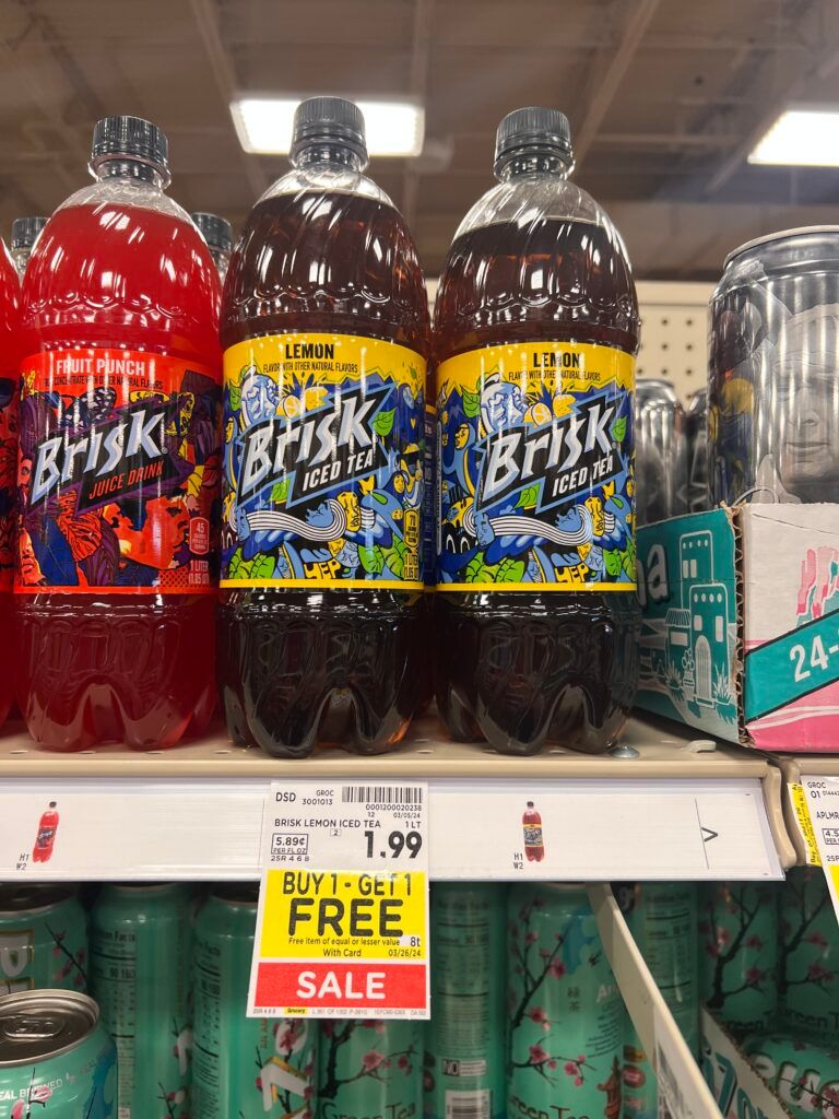 brisk tea kroger shelf image