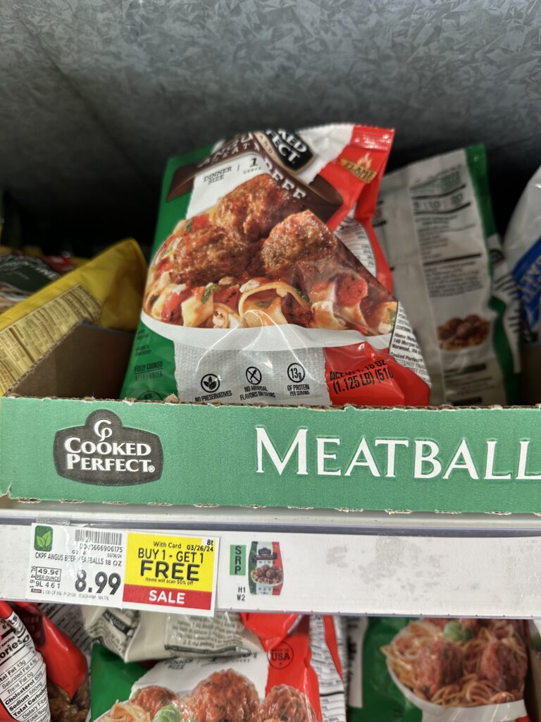 cooked perfect meatballs kroger shelf image