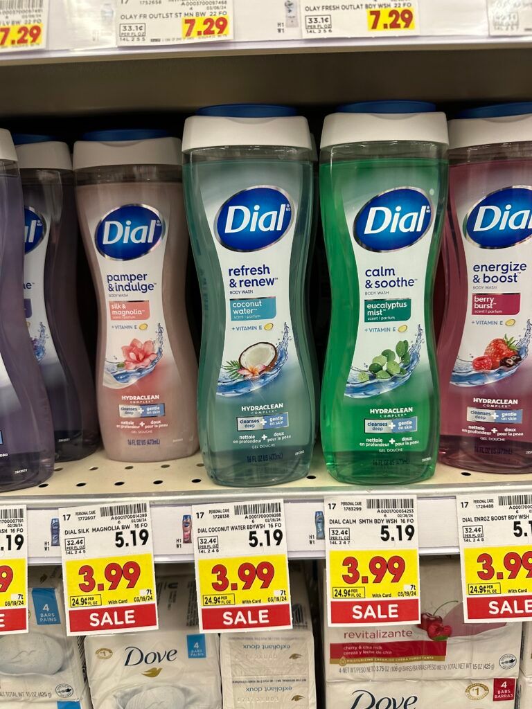 dial body wash kroger shelf image