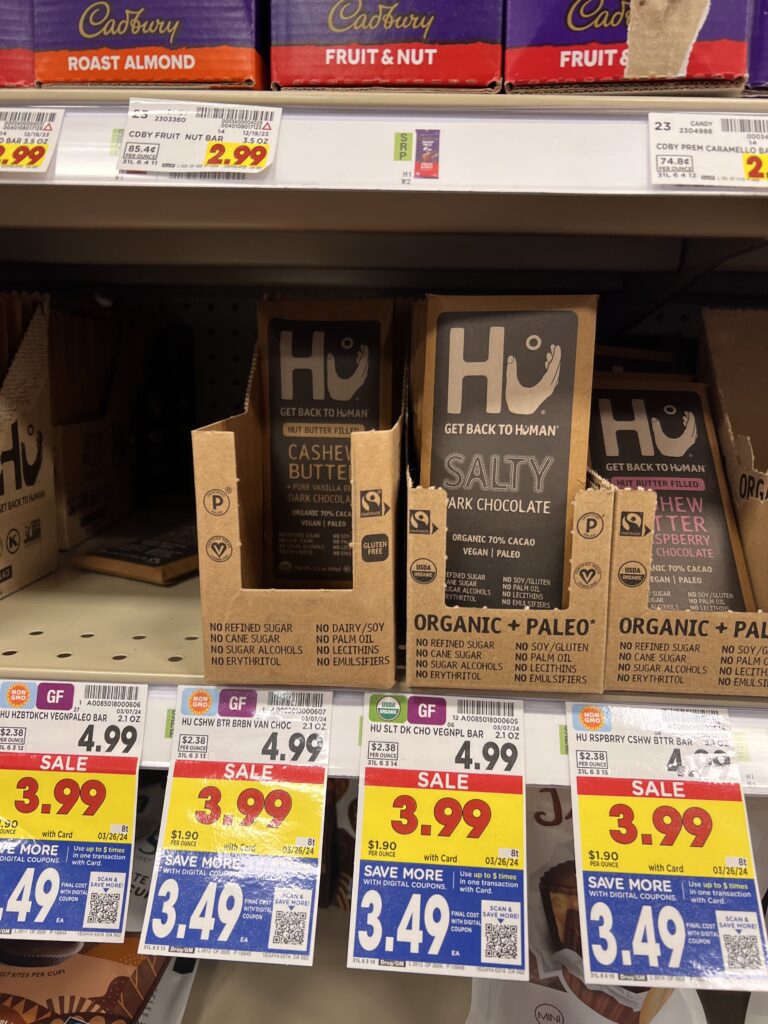 Hu chocolate bars kroger shelf image