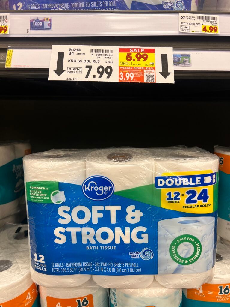 kroger bath tissue shelf image