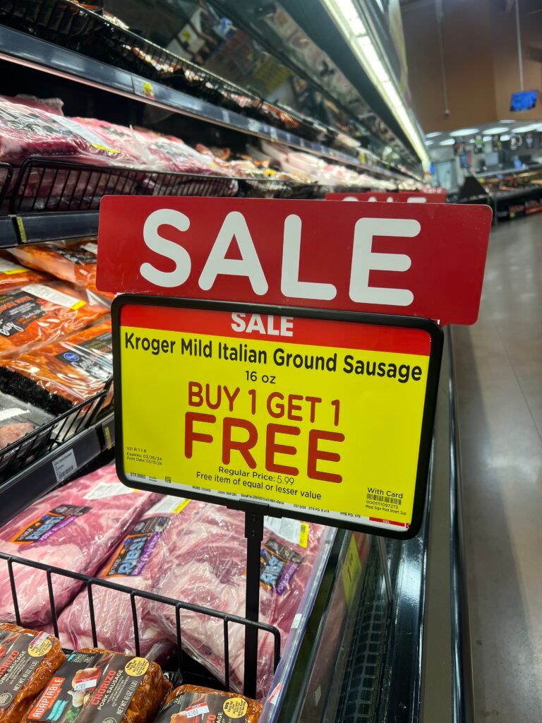 kroger sausage shelf image