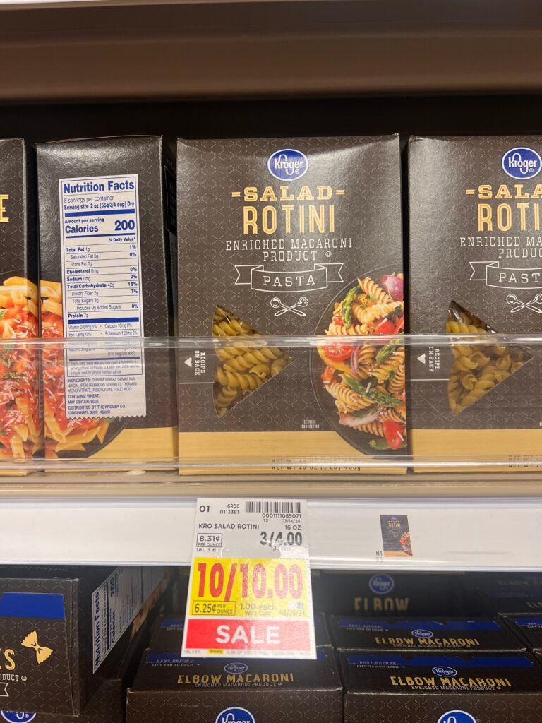 kroger pasta shelf image