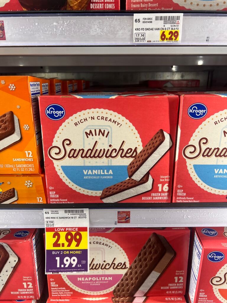 kroger ice cream sandwiches shelf image