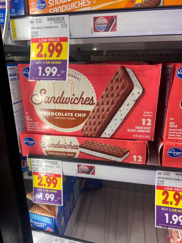 kroger ice cream sandwiches shelf image
