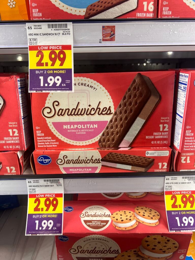 kroger ice cream sandwiches shelf image