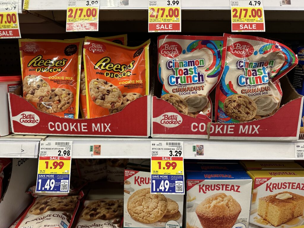 reeses and cinnamon toast crunch cookie pouches kroger shelf image