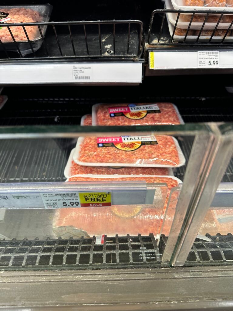 kroger sausage shelf image